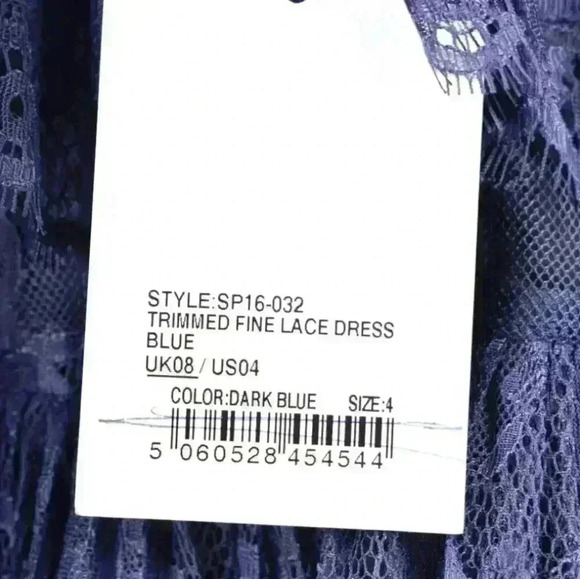 NWT SS18 SELF-PORTRAIT Navy Lace Cutout A-Line Mini Cocktail  Dress Size 2 Small - Picture 4 of 8